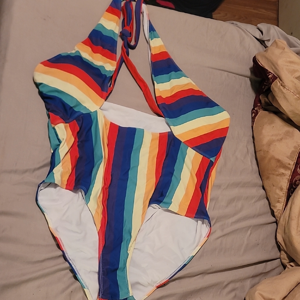 Colorful Striped Swimsuit